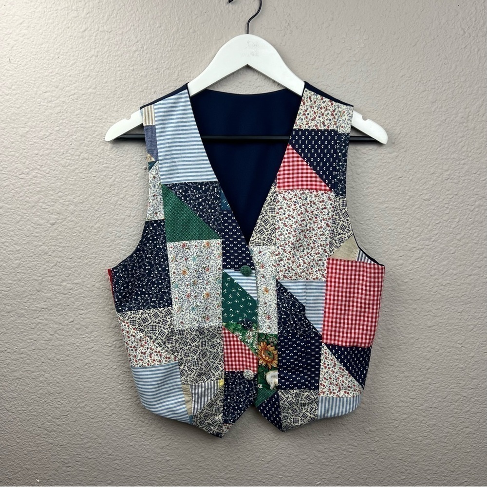 Quilted Patchwork Granny-core Cottage-core Vest